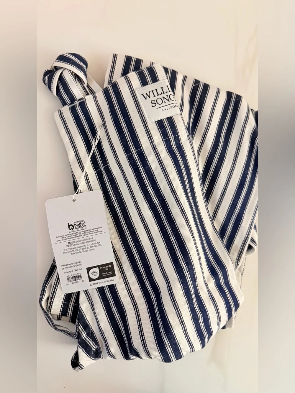 Williams Sonoma Adult Cotton Apron BRAND NEW WITH TAGS perfect gift